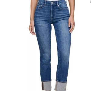DL1961 Mara Straight Mid-Rise Ankle Jeans in Solace Blue